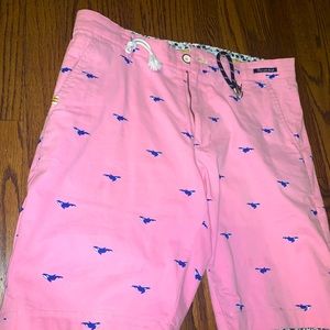 DENIM & FLOWER MEN PINK WHALE SHORTS